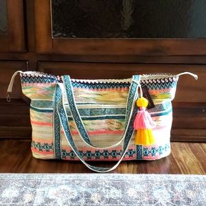 Beach bag!!! All cotton, 4 pocket, soft boho beach bag! NWT